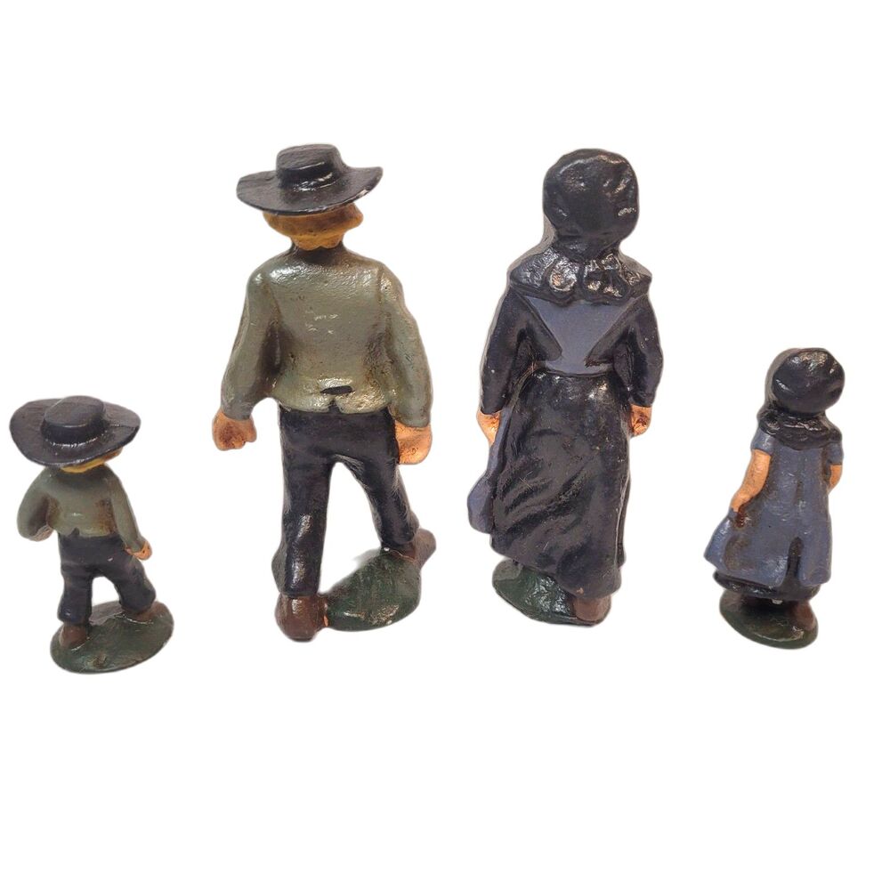 NWT Vintage Amish Handpainted Iron Figurines - 4 pc lot - Family figures NEW - Picture 6 of 9